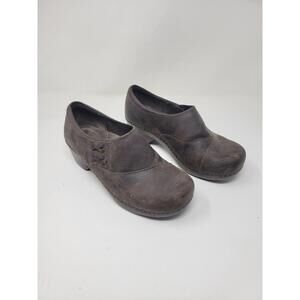 Dansko Womens 4.5 Stacie Slip On Brown Leather Casual Block Heel 9837787800